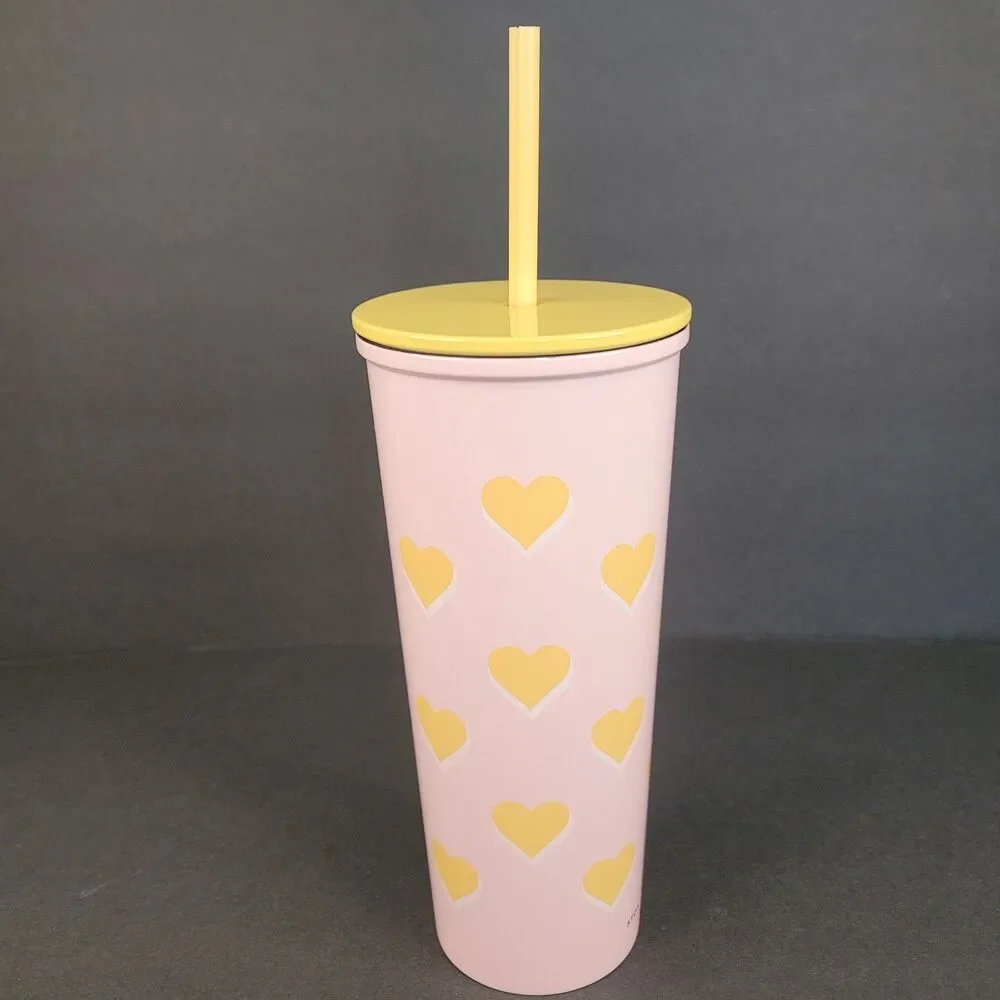 Stoney Clover Lane x Target Hearts Tumbler Stainless Steel 23oz Pink Yellow Lid
